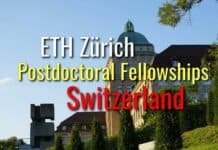 ETH Zurich Postdoctoral Fellowships (ETH Fellows) for Early Career Researchers – Switzerland Postdoc Position at University of Zurich Switzerland