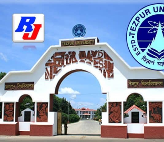 Guest Faculty Recruitment at Tezpur University, Assam, India Teaching positions in Tezpur University (Central University), Assam, India