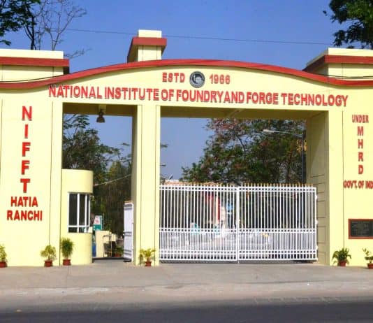 Faculty Position in National Institute of Foundry and Forge Technology Assistant Professor Job Alert, NIFFT, Ranchi, Jharkhand, India