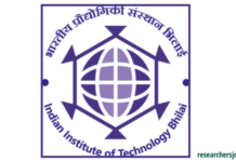 Research Associate-I Position in IIT Bhilai, India in IMPRINT-IIC project IIT Bhilai Faculty Recruitment (Regular) in Various Departments, India